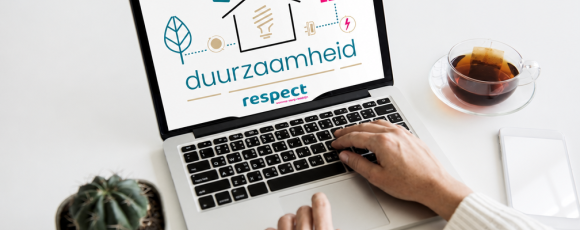 Laptop met daarop afbeelding Respect duurzaamheid
